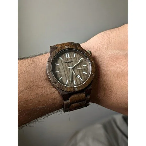 Wewood 100% Natural Wood Watch With Date Display New Battery - Picture 1 of 12